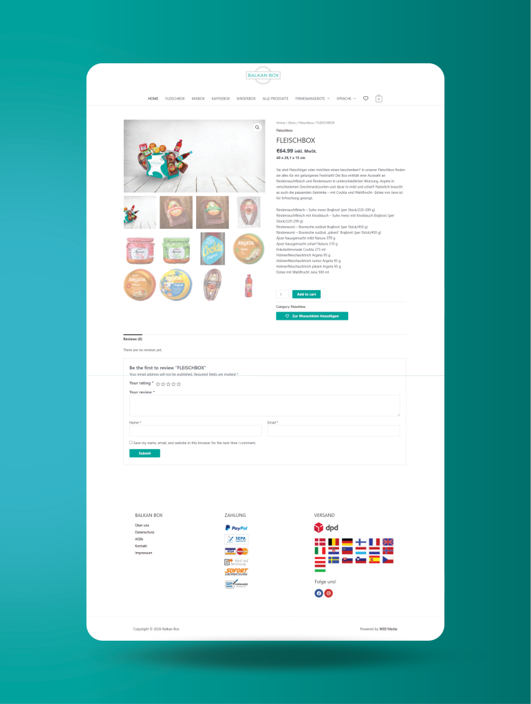 Onlineshop für Lebensmittel aus dem Balkan in Österreich